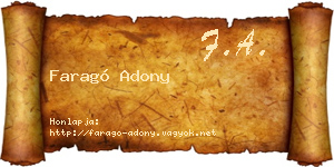 Faragó Adony névjegykártya